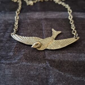 Gold Bird Pendant Necklace